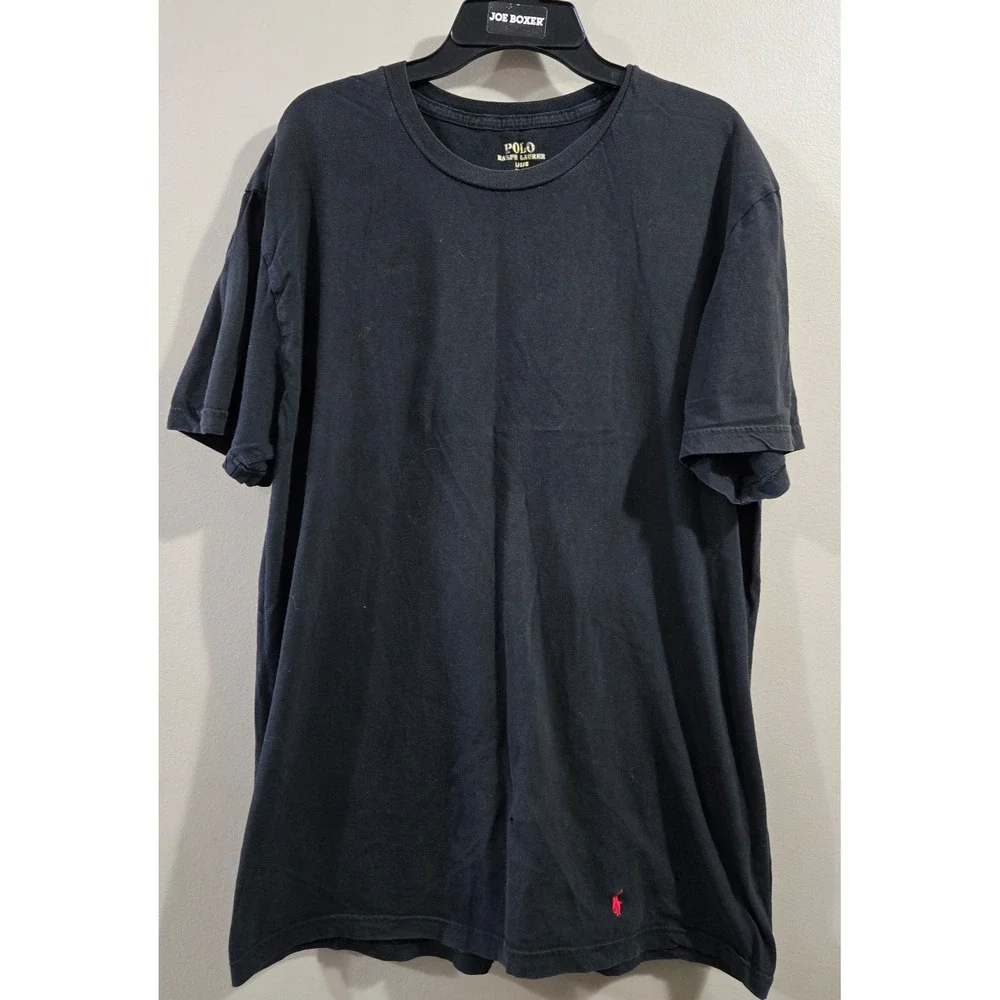 Polo Ralph Lauren T Shirt Mens Size Large Black Red Pony Logo Crew Tee